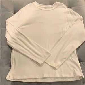Gap Basic White Crew Neck Long Sleeve Medium